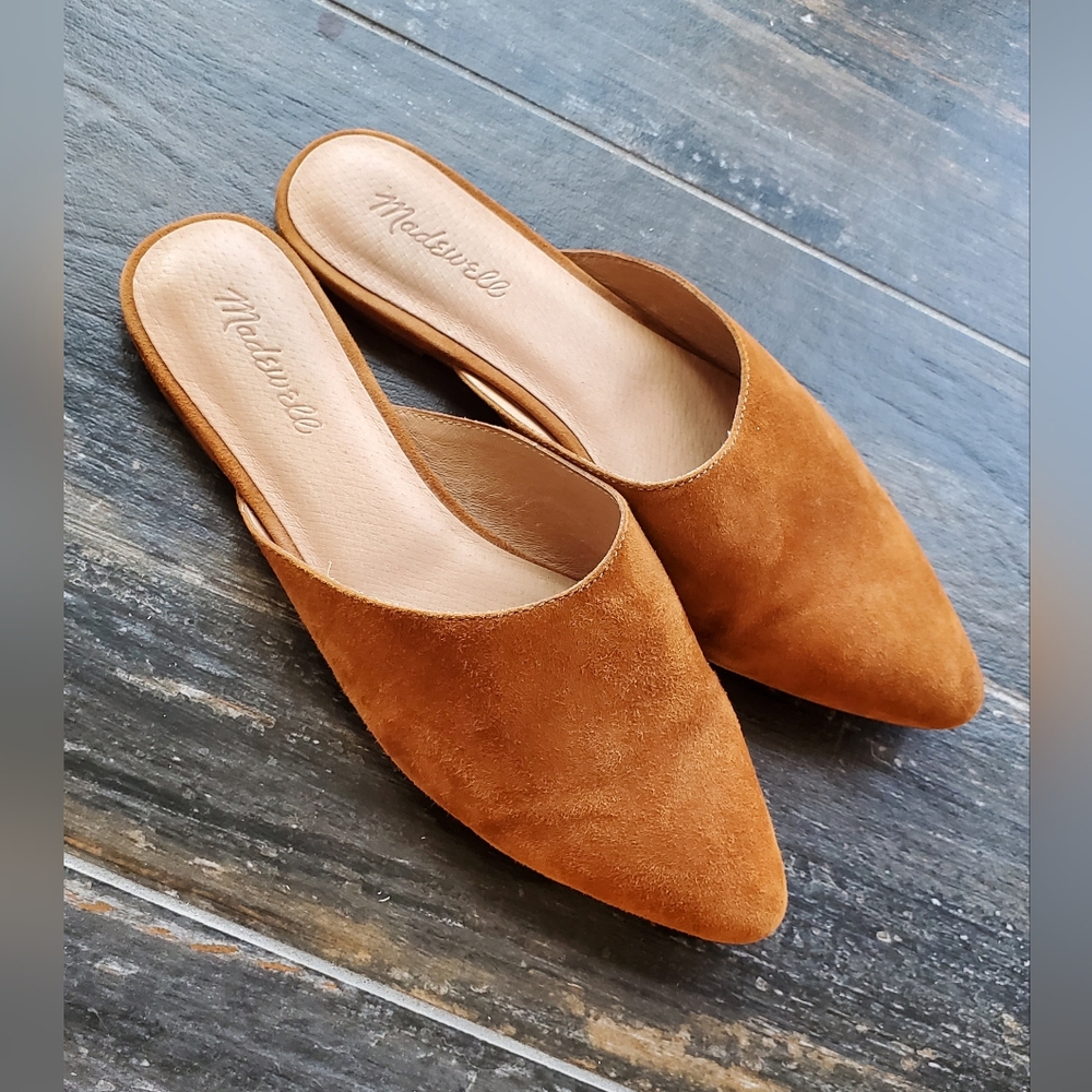 MADEWELL REMI CHESTNUT SUEDE MULE SLIDE FLATS SIZE 10